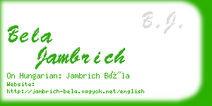 bela jambrich business card